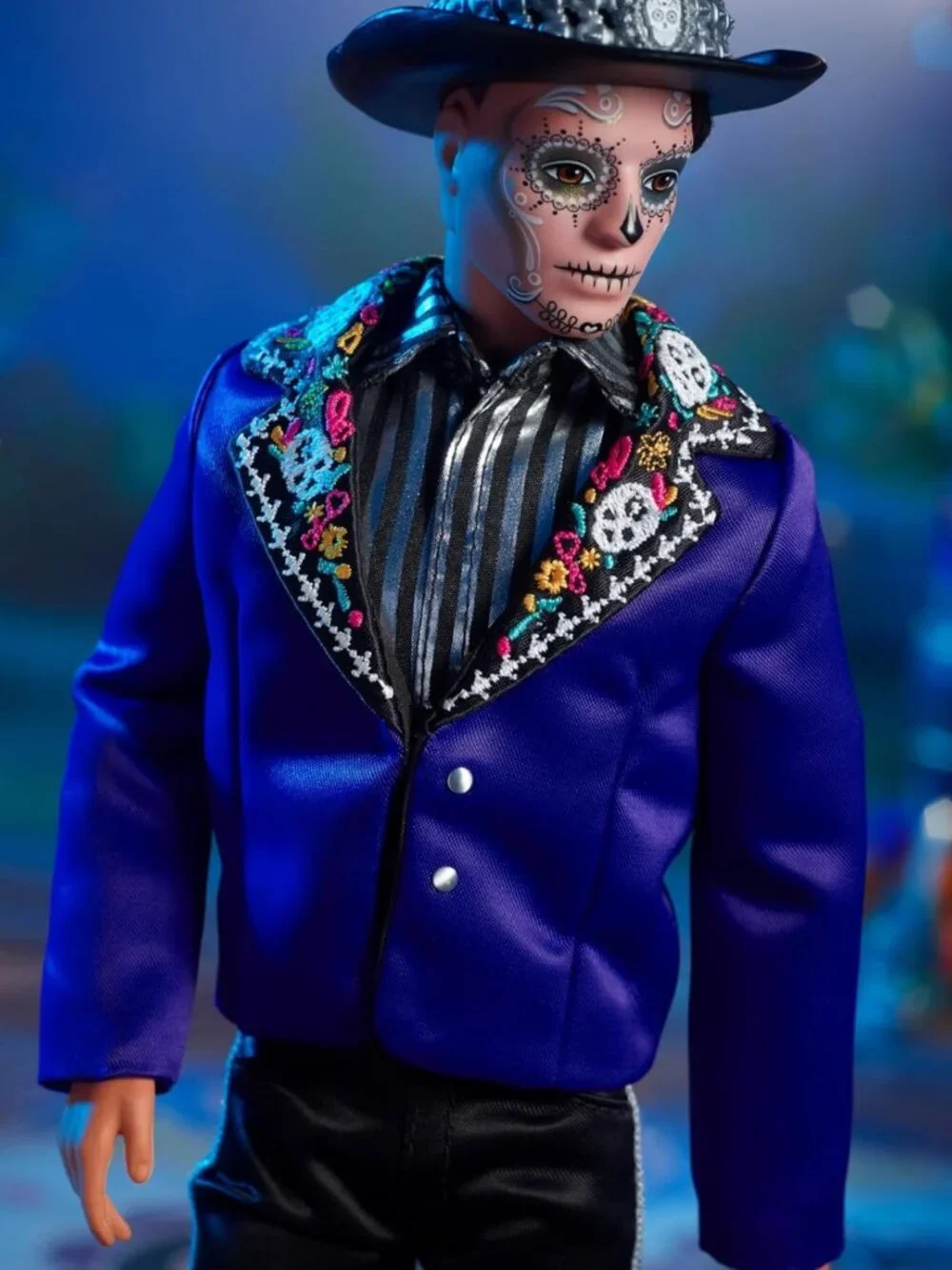 Collectible Ken Fashion Doll 2023 | Dia de Muertos Edition, Blue Jacket & Black